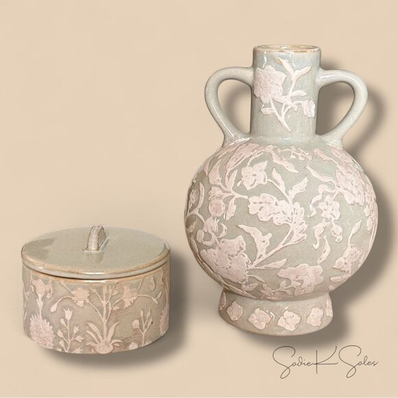 Floral Ceramic Vase Beige - Threshold Studio McGee - Target 2025 - Picture 6 of 6